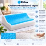 Cool Nuage Ondulé – Oreiller Ergonomique à Mémoire de Forme avec Gel Rafraîchissant – Image 2