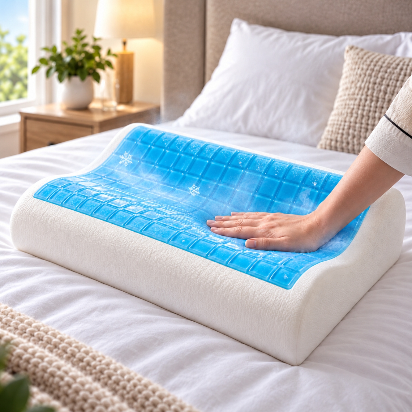 Oreiller Cool Nuage Ondule (2) Cool Nuage Ondulé – Oreiller Ergonomique à Mémoire de Forme avec Gel Rafraîchissant – Image 1