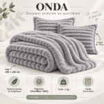 ONDA – Plaid Doux avec 2 Taies Assorties – Image 2