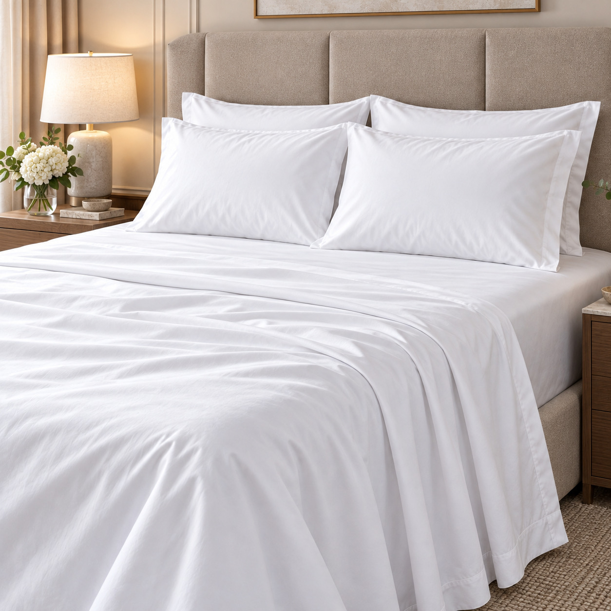 Parrure de Draps Coton Percale Palace (1) PALACE – Parure Premium en Percale de Coton – Image 1